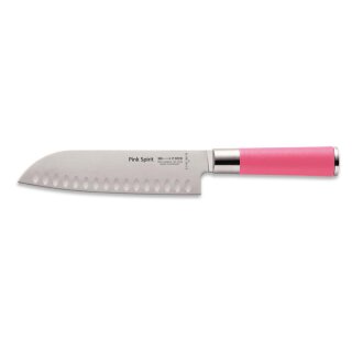 Santoku, Kullenschliff  "Pink Spirit" 18, mit Kullen von F. Dick