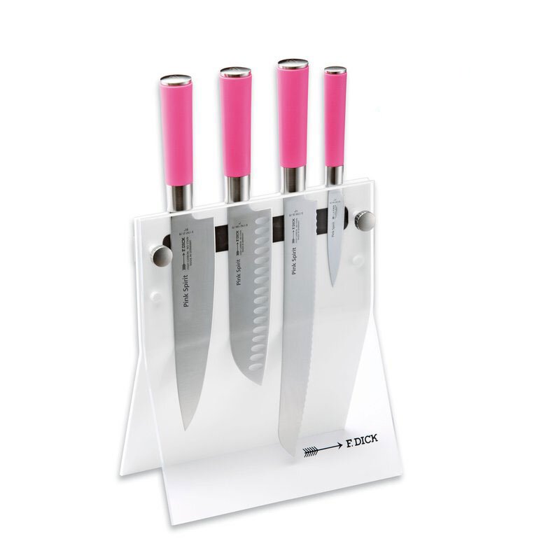 F. Dick 4Knives White 1905 4-Piece (Knife Block Made of Acrylic Glass