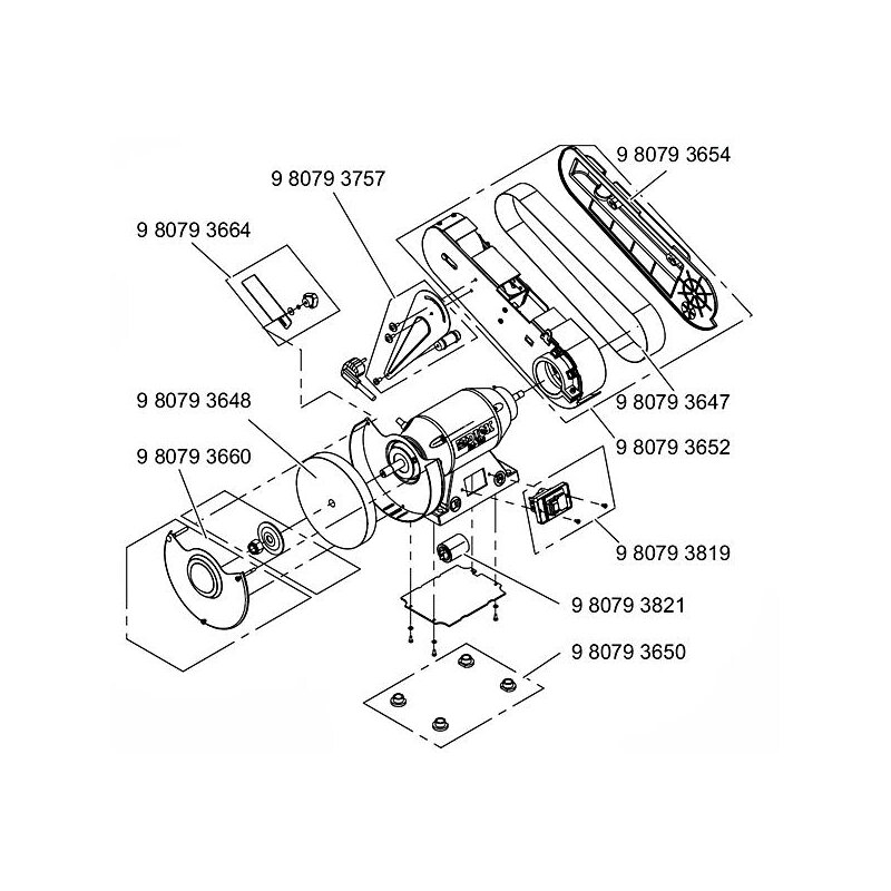 SM-100 E.T. 3652 Schleifarm, komplett F. Dick