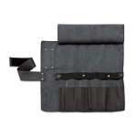 Leder-Rolltasche schwarz, 5-tlg., ohne Bestückung